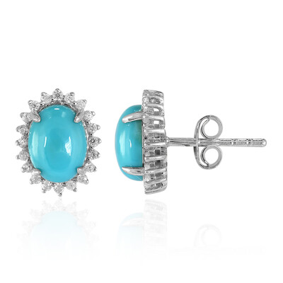 Kingman Blue Mojave Turquoise Silver Earrings