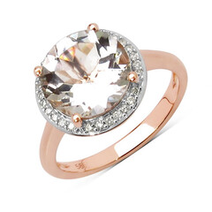 14K AAA Morganite Gold Ring