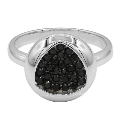 Black Spinel Silver Ring