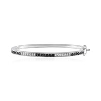 Black Spinel Silver Bangle
