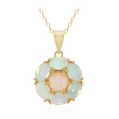 Peach Pastel Quartz Silver Necklace