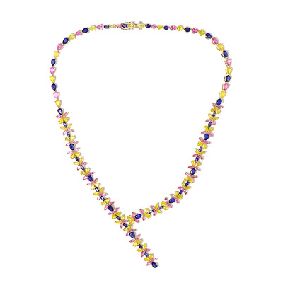 9K Madagascar Blue Sapphire Gold Necklace (de Melo)