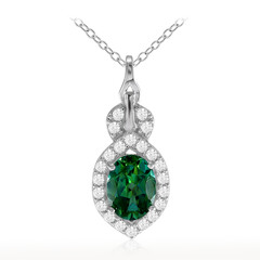 Butterfly Green Topaz Silver Necklace