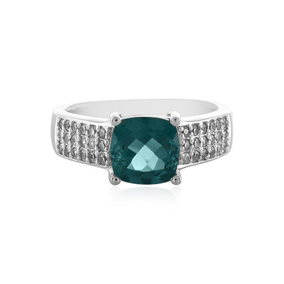 Belgian Teal Fluorite Silver Ring