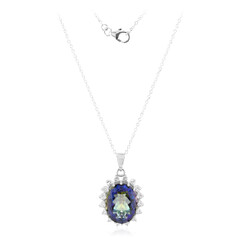 Mystic Blue Quartz Silver Necklace