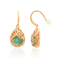 Green Chalcedony Silver Earrings
