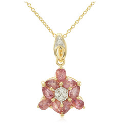 18K Unheated Padparadscha Sapphire Gold Necklace (AMAYANI)