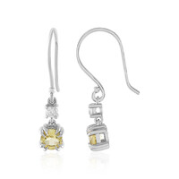 Yellow Beryl Silver Earrings