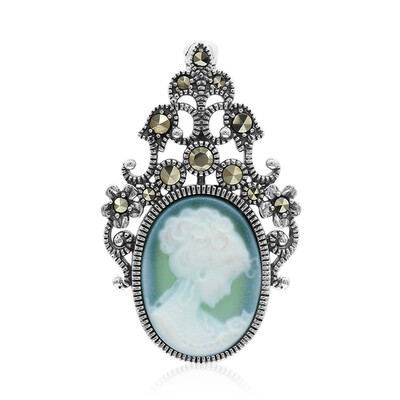 Green Agate Silver Pendant