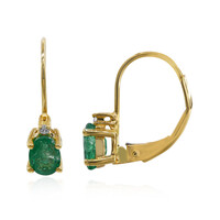 10K AAA Zambian Emerald Gold Earrings