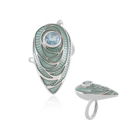 Sky Blue Topaz Silver Ring (Adela Silber)