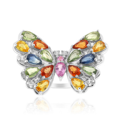 Green Sapphire Silver Ring