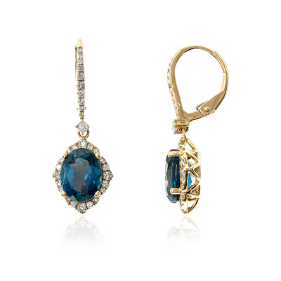 14K London Blue Topaz Gold Earrings