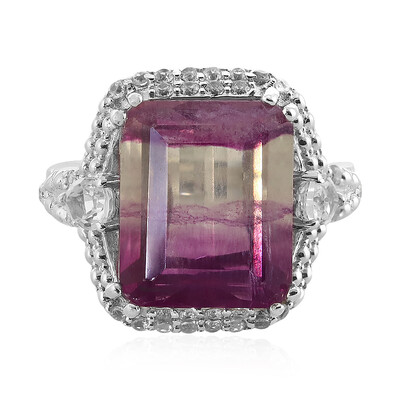 Bi Colour Fluorite Silver Ring
