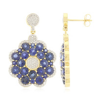 18K Ethiopian Sapphire Gold Earrings (AMAYANI)