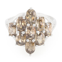 Cinnamon Zircon Silver Ring