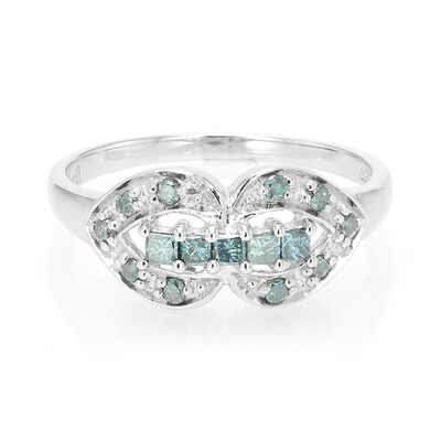 Fancy Diamond Silver Ring