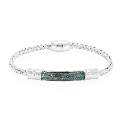 Blue Diamond Silver Bangle