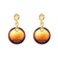 Sunrise Baltic Amber Silver Earrings