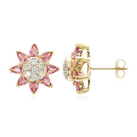 18K Unheated Padparadscha Sapphire Gold Earrings (AMAYANI)