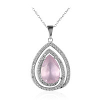 Purple Pastel Quartz Silver Necklace