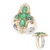 Zambian Emerald Silver Ring (Gems en Vogue)