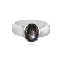 Black Star Sapphire Silver Ring