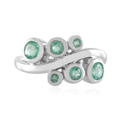 Russian Emerald Silver Ring (de Melo)