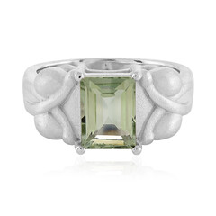 Green Amethyst Silver Ring