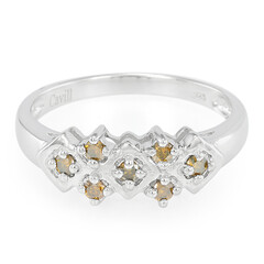 Fancy Diamond Silver Ring