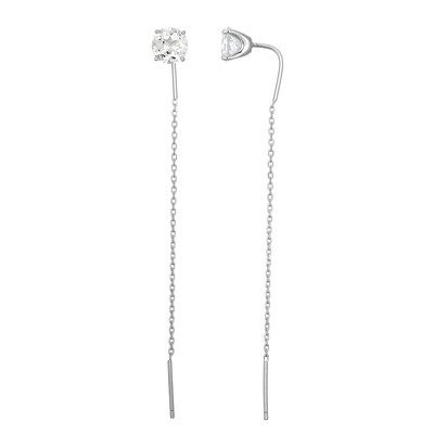 White Topaz Silver Earrings