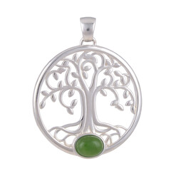 Nephrite Silver Pendant