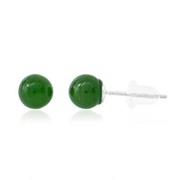 Nephrite Silver Earrings