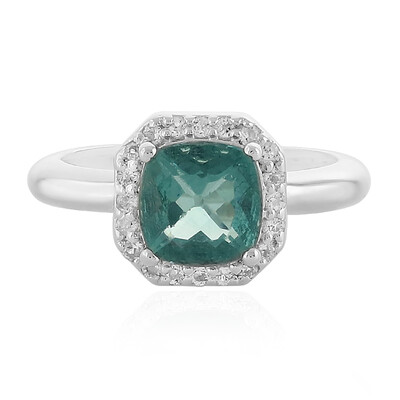 Belgian Teal Fluorite Silver Ring