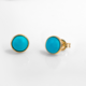 9K Sleeping Beauty Turquoise Gold Earrings