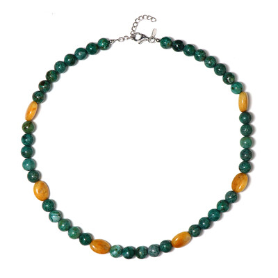 Yellow Agate Silver Necklace
