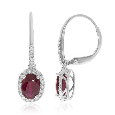 14K AAA Mozambique Ruby Gold Earrings (CIRARI)