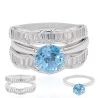 Swiss Blue Topaz Silver Ring