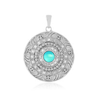 Blue Ethiopian Opal Silver Pendant