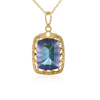 Mystic Blue Quartz Silver Necklace
