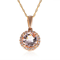 10K AAA Morganite Gold Necklace
