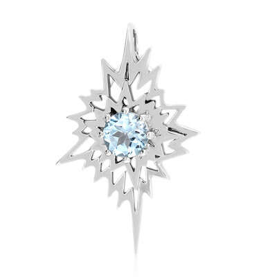 Sky Blue Topaz Silver Pendant (MONOSONO COLLECTION)