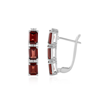 Mozambique Garnet Silver Earrings