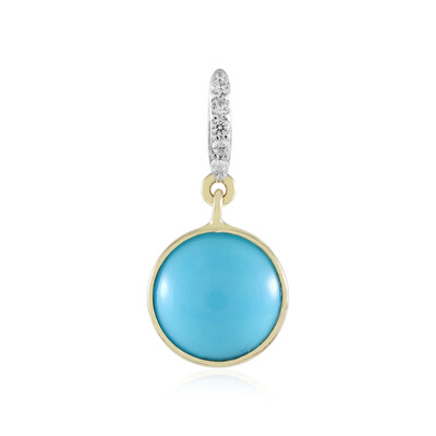 9K Sleeping Beauty Turquoise Gold Pendant
