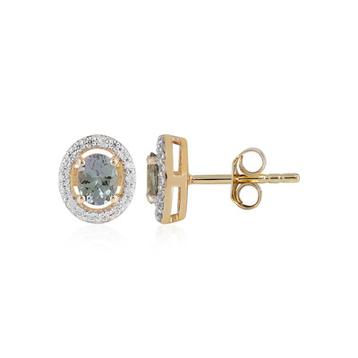 9K Green Tanzanite Gold Earrings