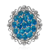 Neon Blue Apatite Silver Ring (Dallas Prince Designs)