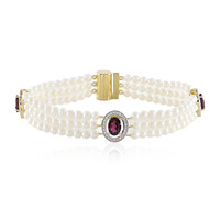 Raspberry Rhodolite Silver Bracelet