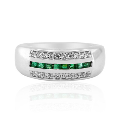 Zambian Emerald Silver Ring