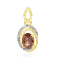 9K Red Apatite Gold Pendant