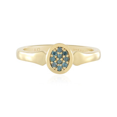 I2 Blue Diamond Silver Ring